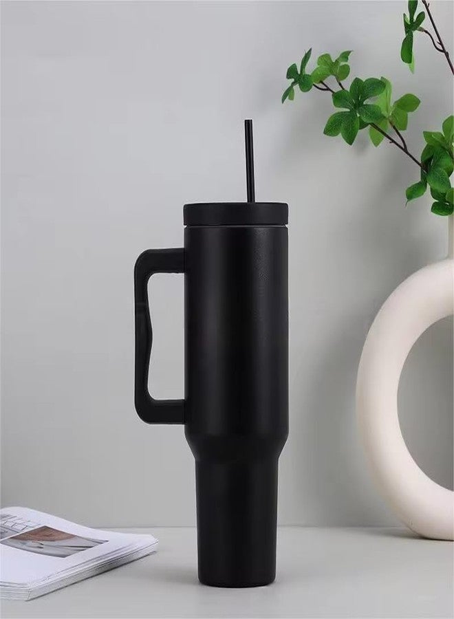 CPENSUS 1200ML Stainless Steel Tumbler with Lid and Straw, Hot and Cold with Handle, 100% Leak Proof Mug Cupholder for Travelling, Gym (Black) - Image 5